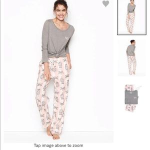VS LOUNGE THERMAL PJS ICONIC STRIPE WITH KEYS GREY